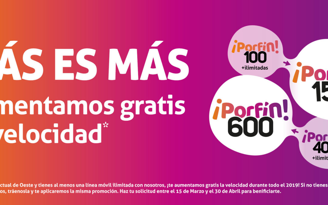 ¡¡¡Aumentamos GRATIS tu velocidad!!!